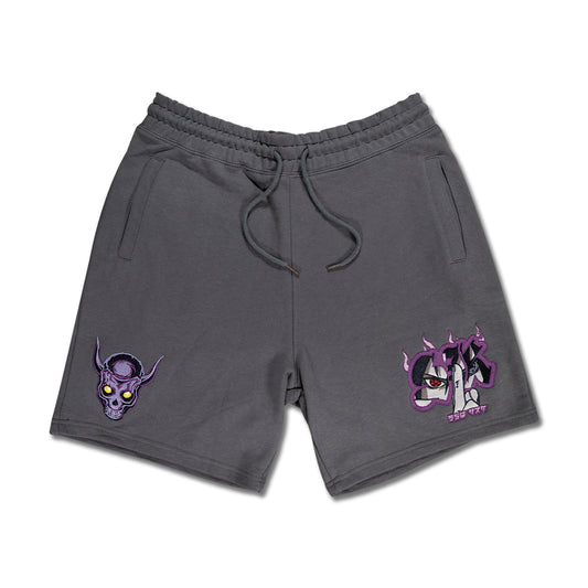 Awakened Slap Embroidered Slate Sweat Shorts (XL)