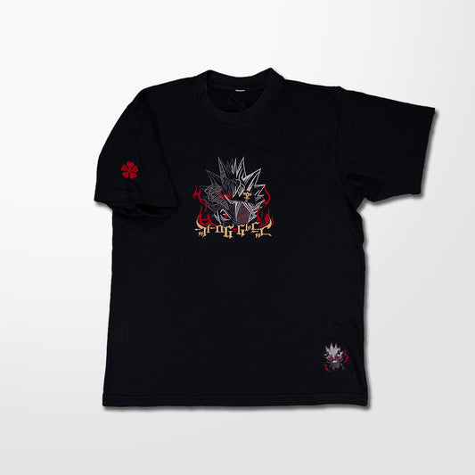 Devil's Deal Embroidered Pigment Black Tee (Ready to Ship)