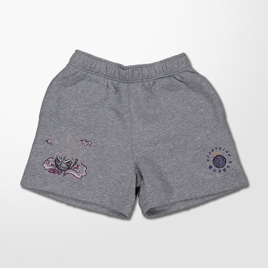 Gear 5 Embroidered Heather Grey Track Shorts (Ready to Ship)