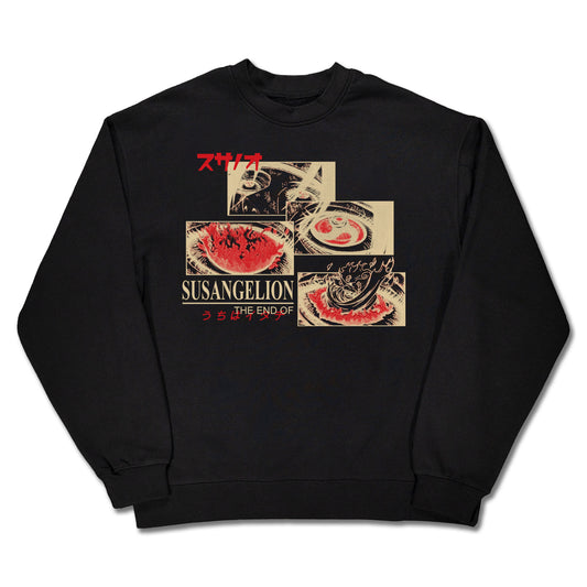 Susangelion Embroidered Black Crew (Pre-Order)