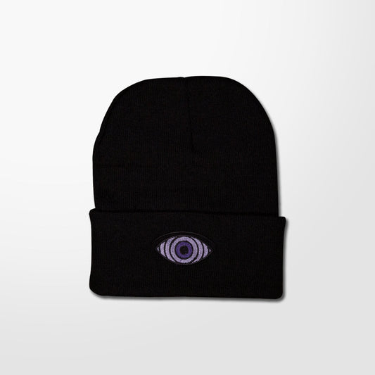 Rinnegan Embroidered Black Beanie (Ready to Ship)