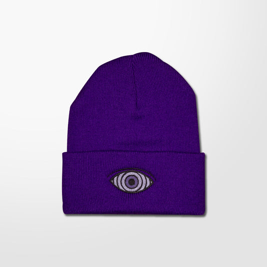 Rinnegan Embroidered Purple Beanie (Ready to Ship)